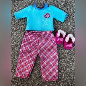 American Girl Petals & Plaid PJ Set